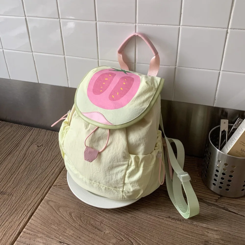 

Dopamine Color Outdoor Drawstring Backpack Waterproof Travel Fruit Nylon Backpack Book Bag Commute Hiking Shoulder Bag