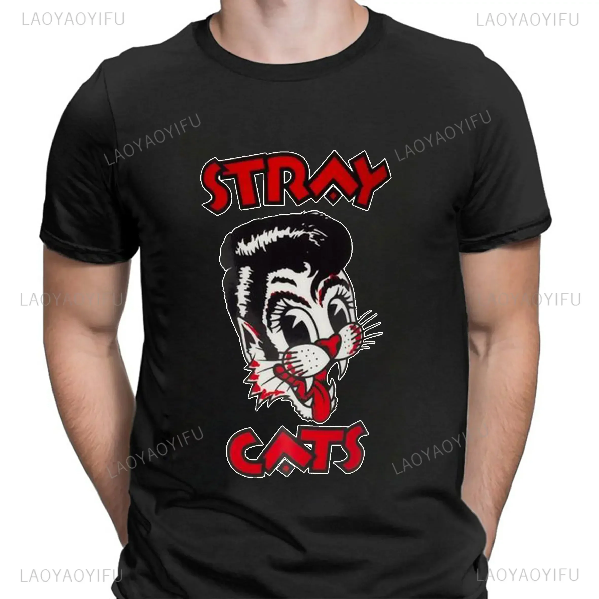 Stray Cats Rock Classic Tshirt American Rockabilly Band Fans Hipster Streetwear Fashion Breathable Boy Girl Men Cotton T Shirts