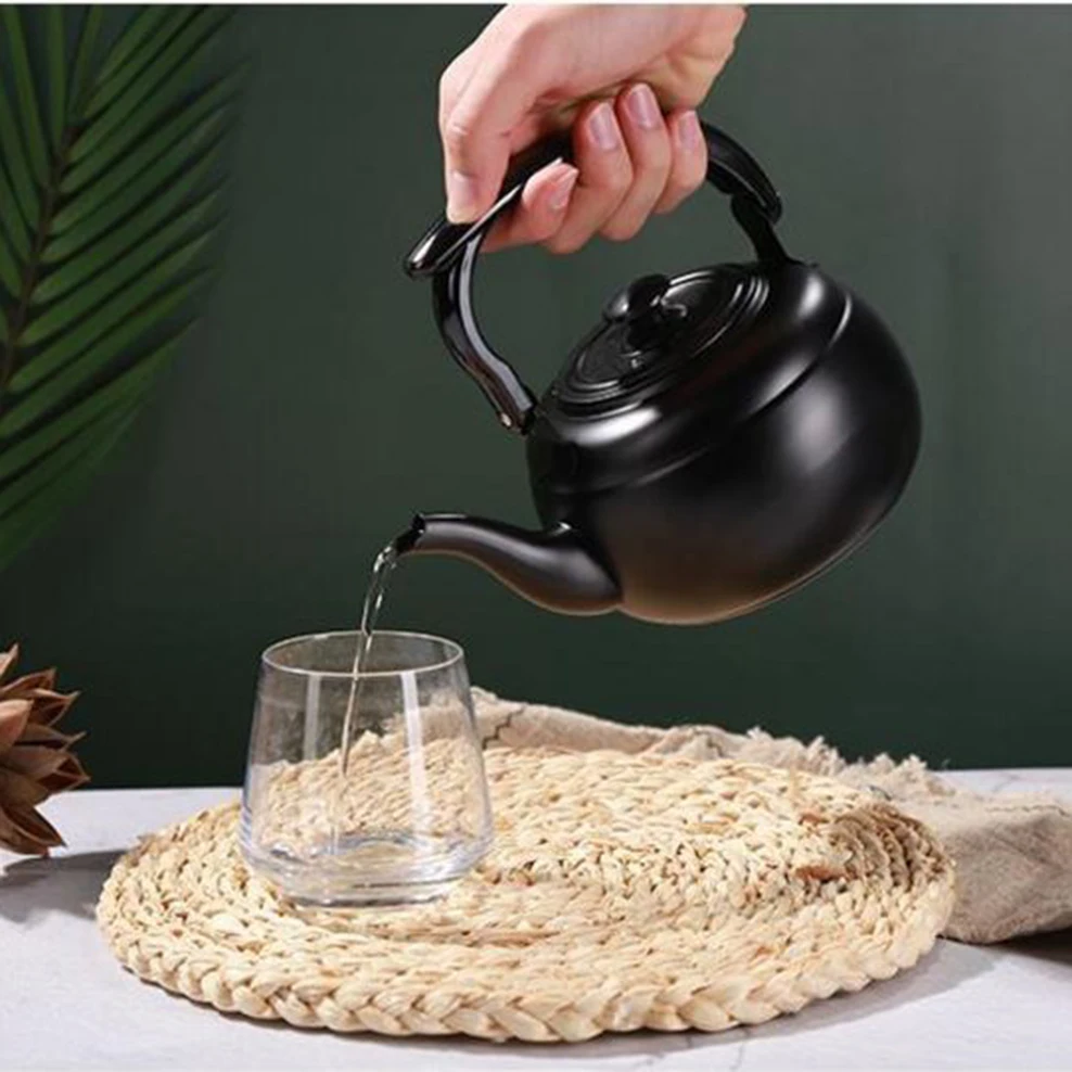 304 stainless steel tea kettle, Thickened persimmon tea pot with tea strainer, Home hotel restaurant boiling water pot, 1.2L