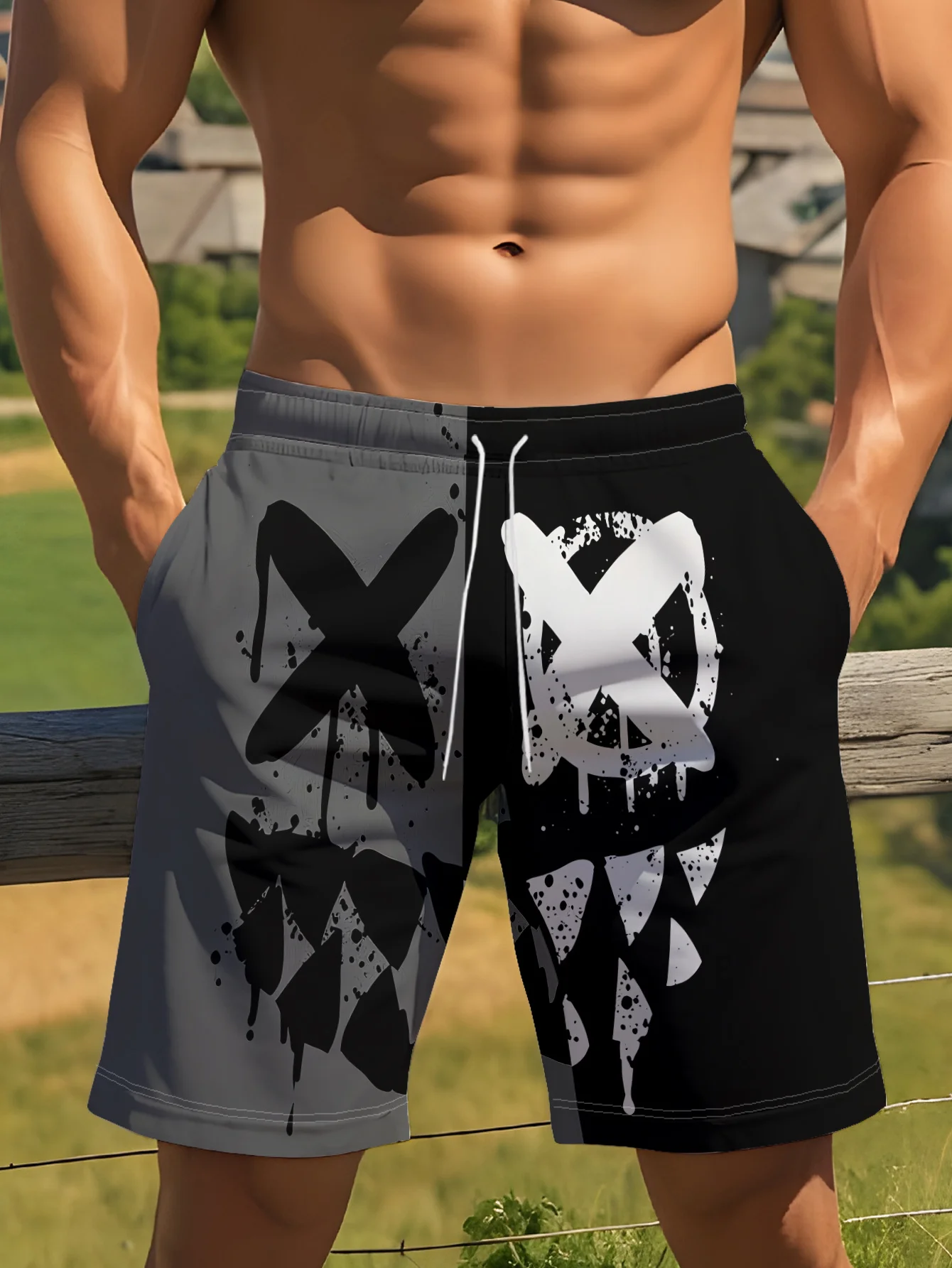 

Пляжные шорты 2026 года с принтом Ghost Face, модные и повседневные, подходят для всей семьи, для детей