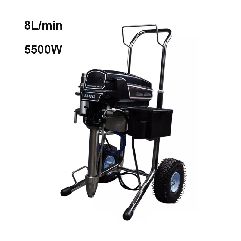 8L/min Professional Electric Airless Paint Sprayer Machine Plunger Type Painting Sprayer Tool 220V/5500W