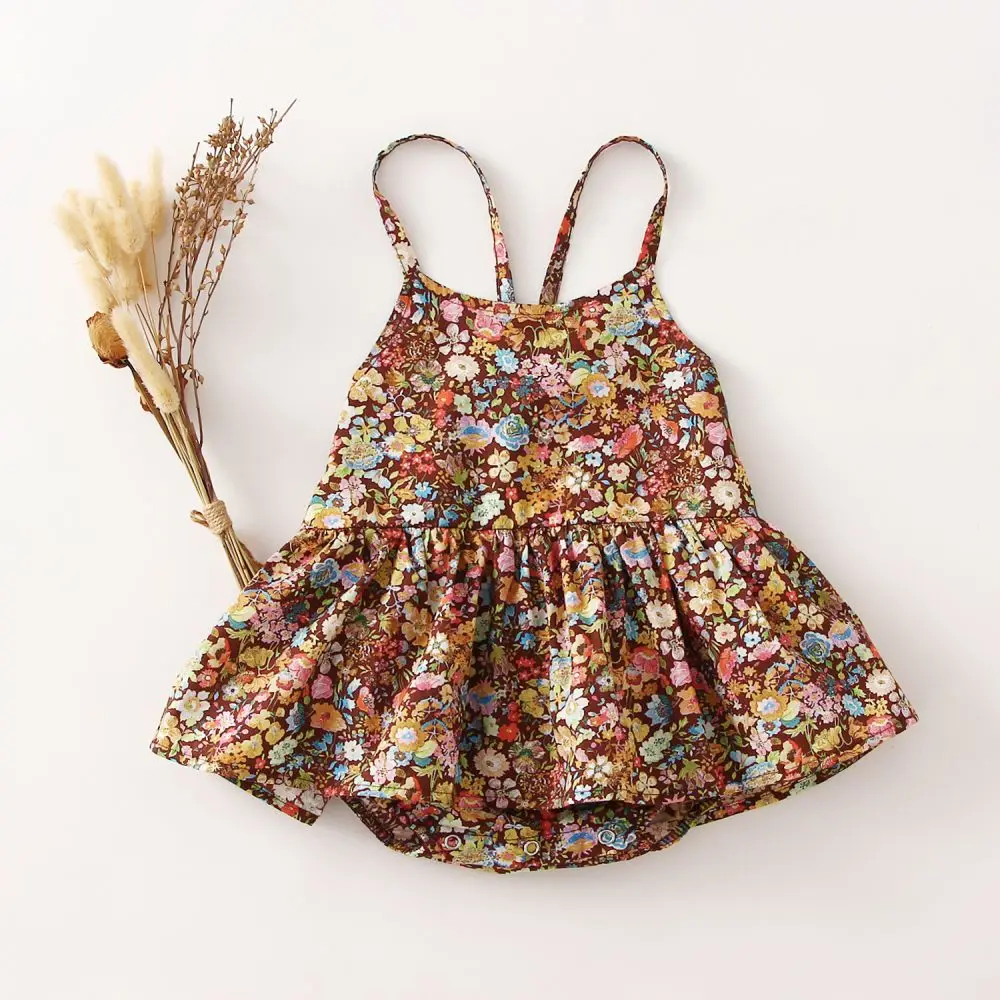 Vintage Floral Newborn Girl Dress Summer Baby Girls Beach Dresses