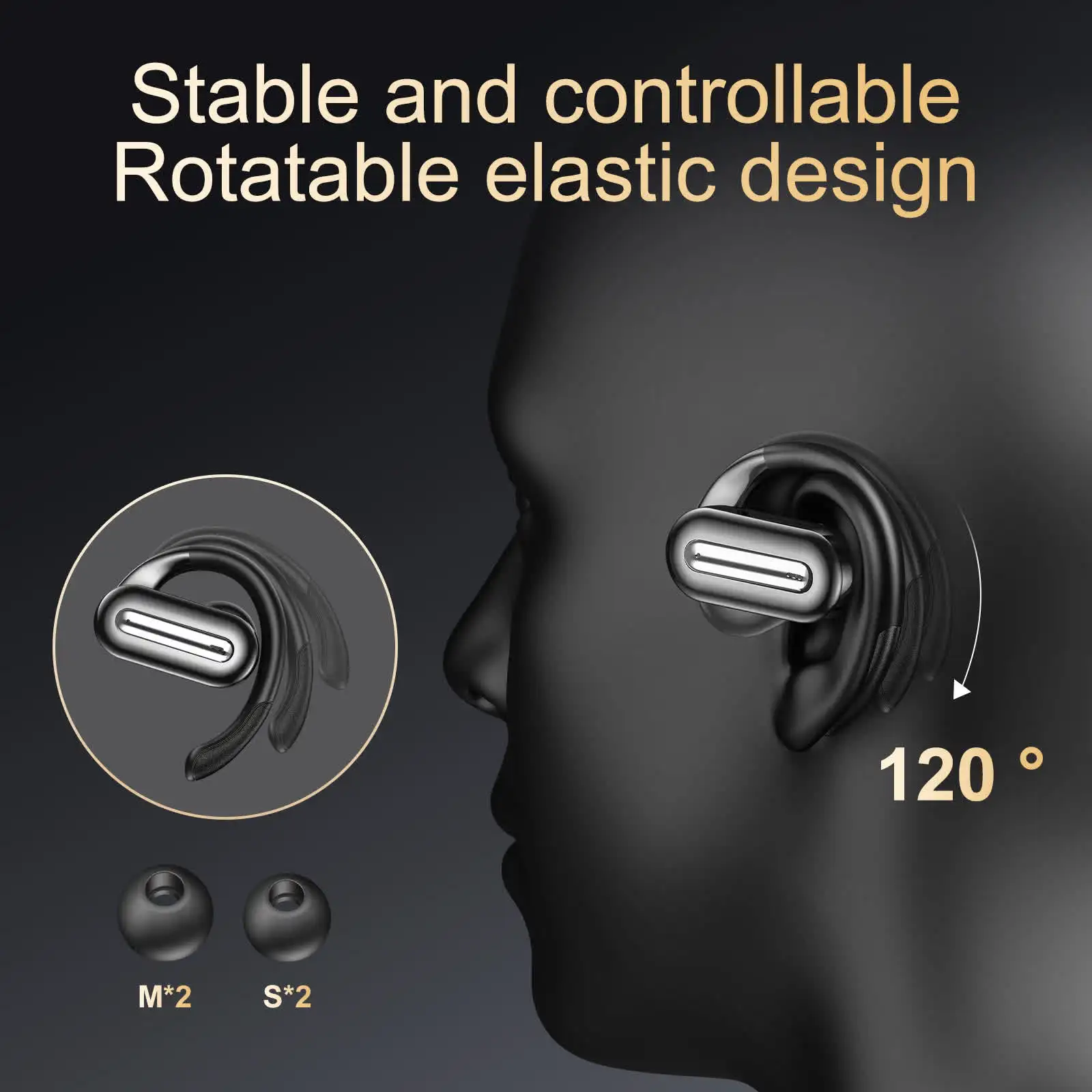 SP36 Rotating ear hook with ultra long battery life ENC digital noise reduction call sports Bluetooth earphones 5.4