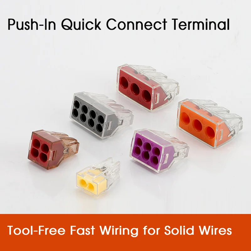 Plug-in Wire Connector Solid Hard Wire Quick Splicing Terminal Crystal Head Electrical Wiring Connector Terminal Block