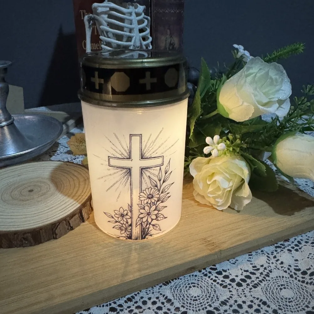Rainproof Solar Grave Light Solar Sensor Long-last Lighting Candle Memorial Light Decorative Waterproof