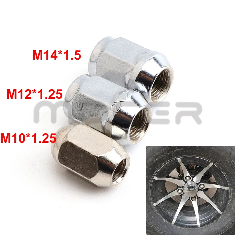 

M10*1.25 M12*1.25 M14*1.5 Car Tire Wheel Lug Nuts Hex For ATV Go kart UTV Buggy Quad Dirt Bike Steel Racing Bolt Head Cover