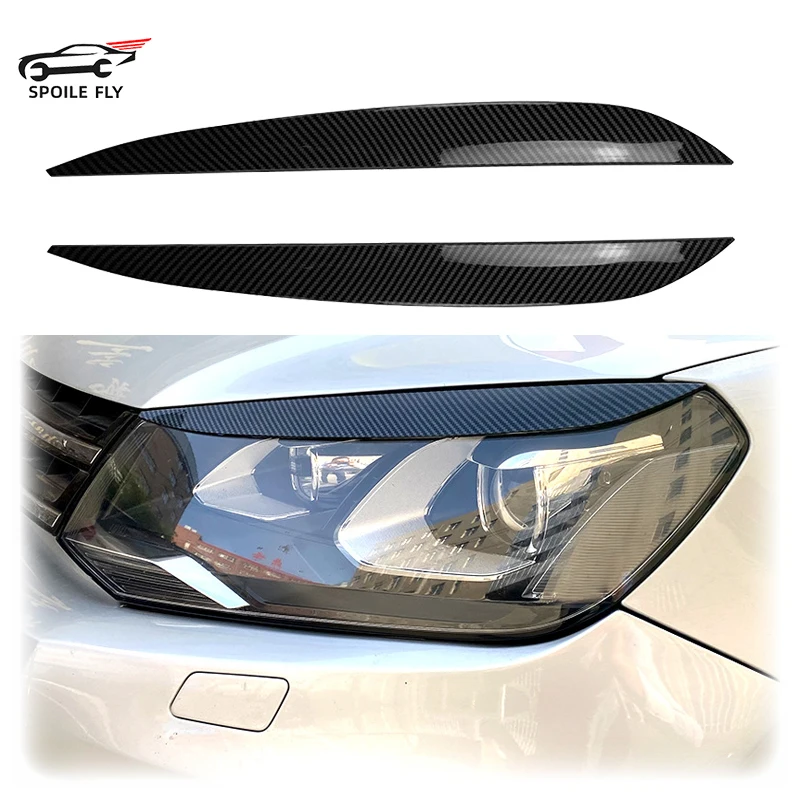 

2010 To 2018 For Volkseagen VW Touareg Eyelid Front Headlight Cover Eyebrow Trim Sticker Head Lamp Hihg Quality ABS Glossy Black