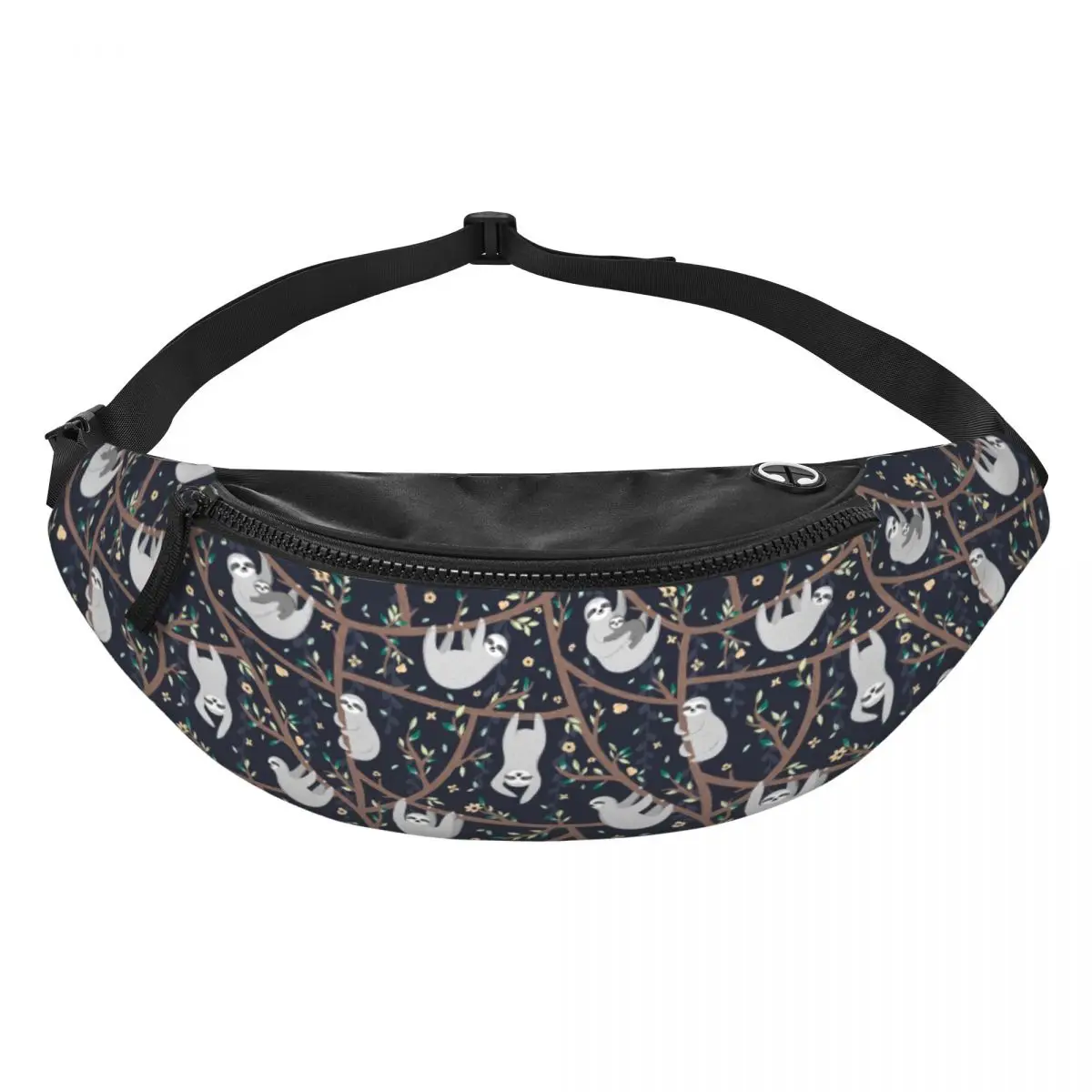 Custom Cool Cute Sloths Fanny Pack Women Men Crossbody Waist Bag for Hiking Phone Money Pouch