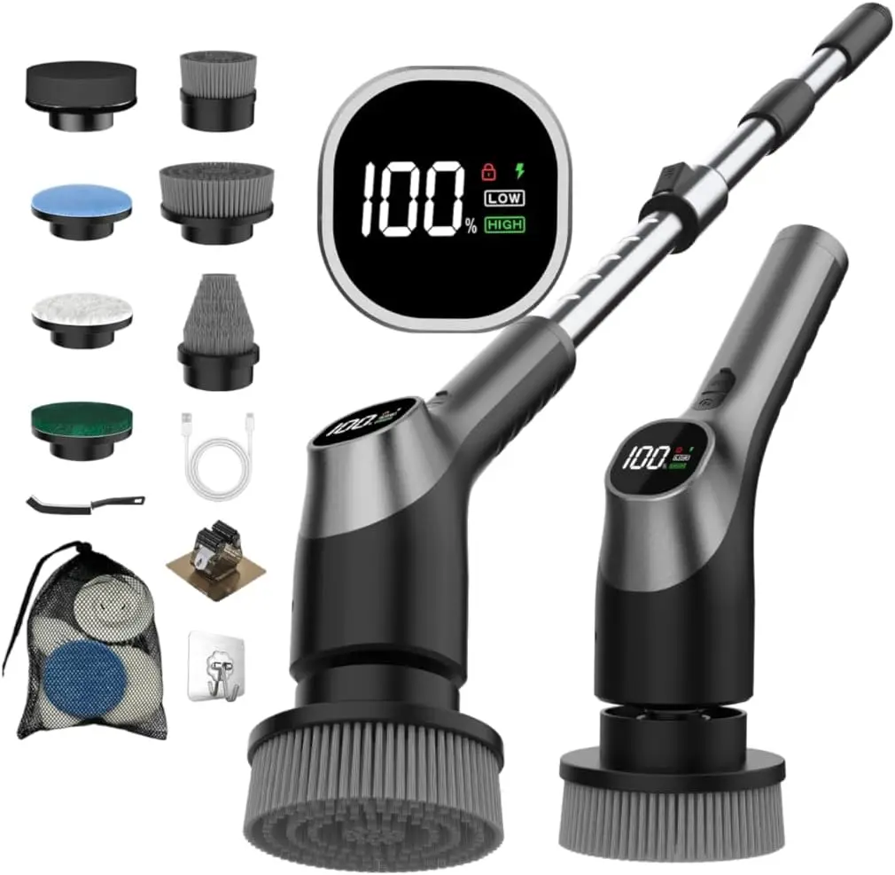 

WKY-G3-Electric Spin Scrubber - Upgraded 10-in-1 IPX7 Waterproof Shower Cleaner Brush, Retractable