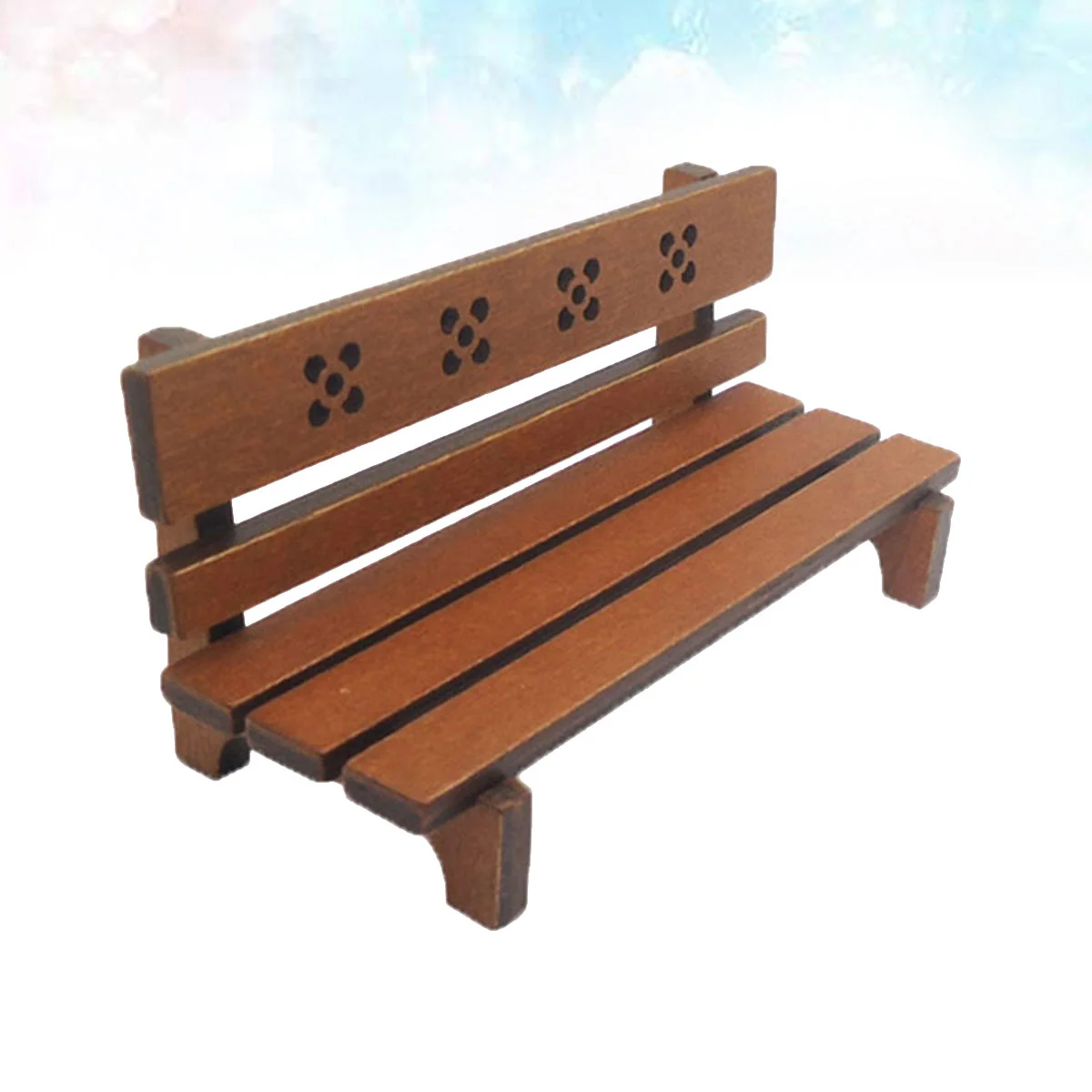 

House Park Bench Mini Wooden Bench Model Mini Garden Bench Model Mini Chair Model (Brown) mini house bench