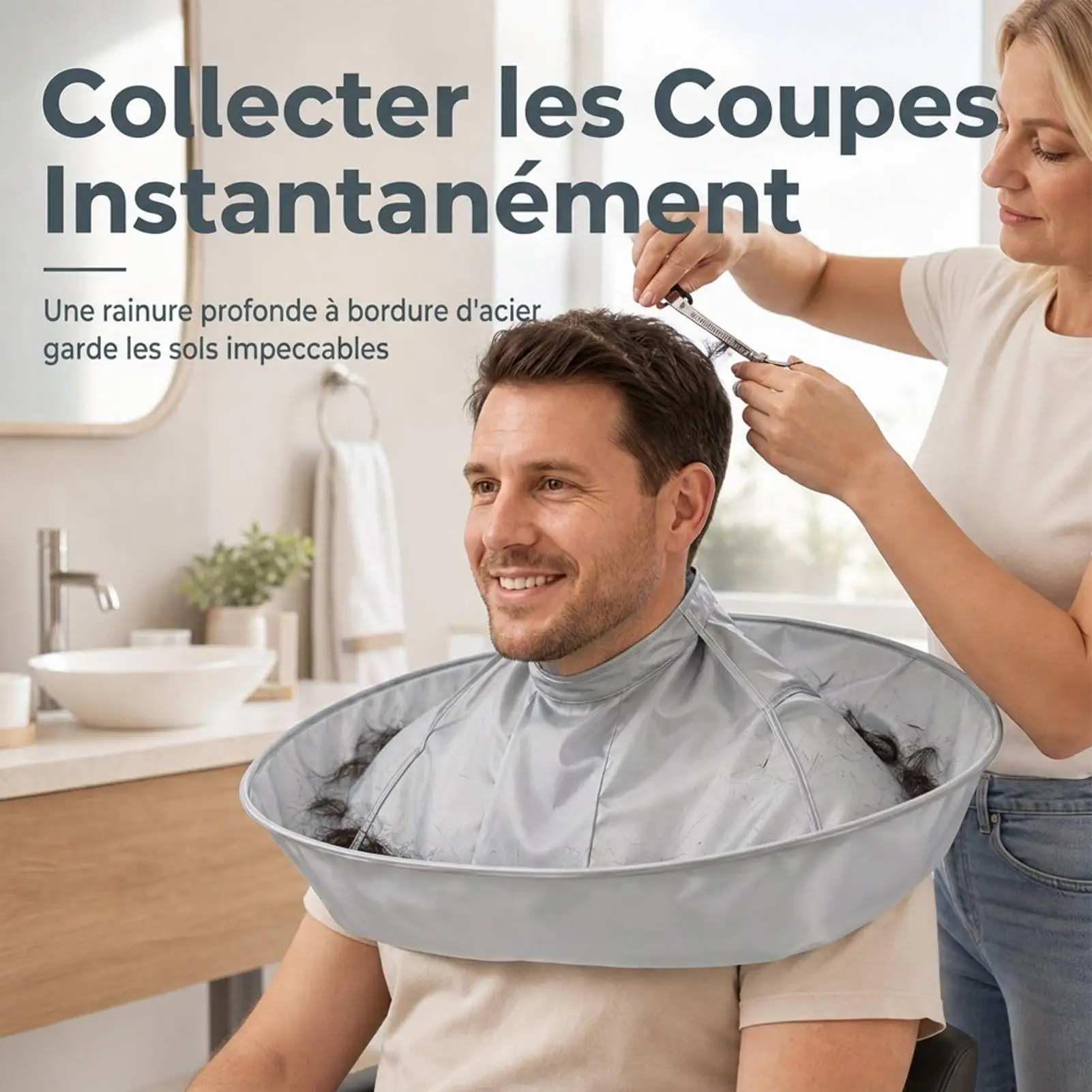 Waterproof Haircut Cape Umbrella Portable Hair Clippings Catcher  Reusable Hairdressing Cloak Trimming Coloring for Adults