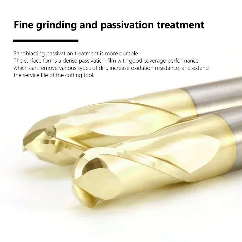 HRC68 2 Flute Ball Nose End Mill Tungsten Carbide Cutter R0.5 6 8 10 12 For Titanium quenched steel CNC Router Bit Milling Tool