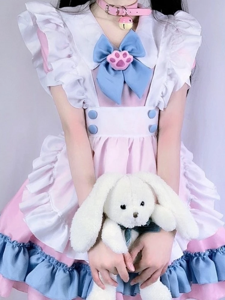 Mode Lolita Meid Cosplay Kostuums Schattig Lief Schoolmeisje Uniform Podium Animatie Show Kleding Ondeugende Liefje Chemise Sexy