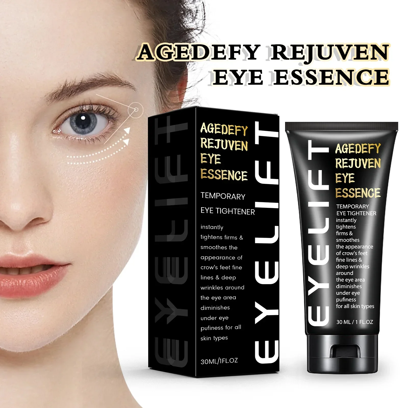 

Универсальная эссенция для мгновенного укрепления кожи вокруг глаз - борется с морщинами, темными кругами и мешками, подтягивает и омолаживает для создания молодого взгляда.