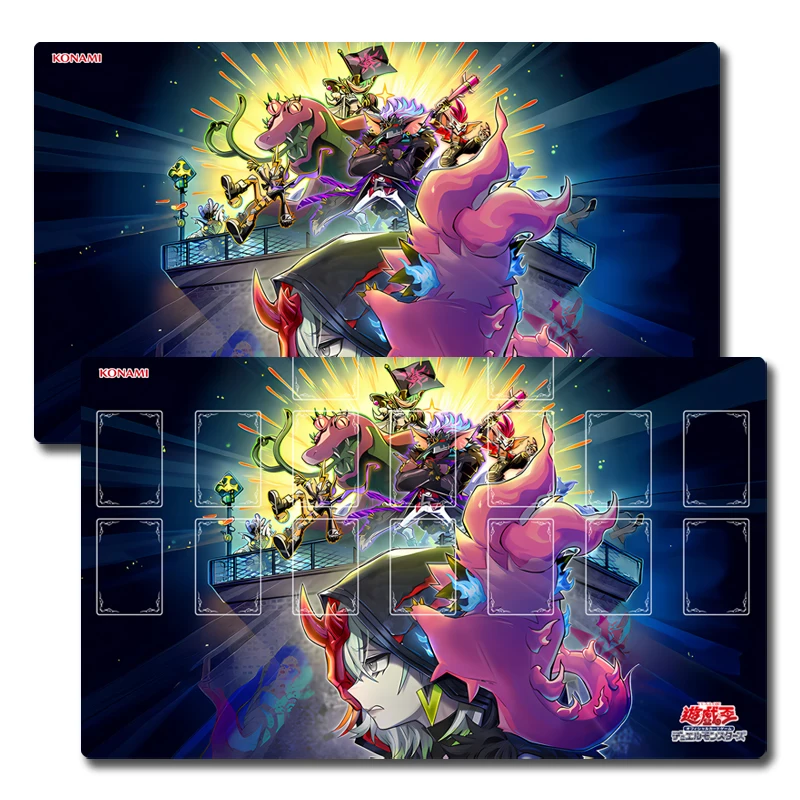 Yugioh Goblin Biker Grand Entrance Play Mat Yu-Gi-Oh! TCG OCG Trading Card Games Mat Duel Plate Rubber Card Mat Mouse Pad