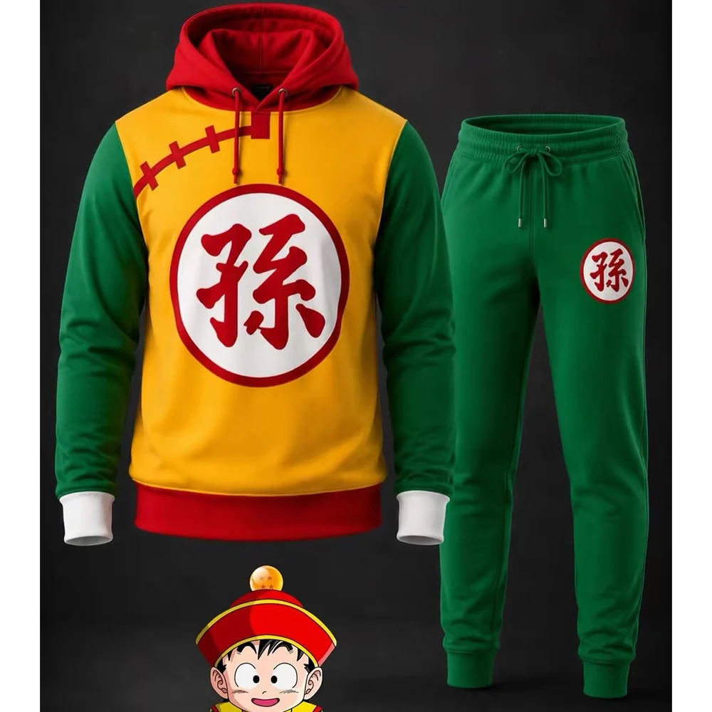 Sudadera con Capucha para Adultos, Conjunto Deportivo para Hombre, Sudadera Casual para Hombre, Pantalones Casuales para Otoño e Invierno, Sudadera con Capucha Y2K Vegeta Armor Dragon Ball Z ﻿