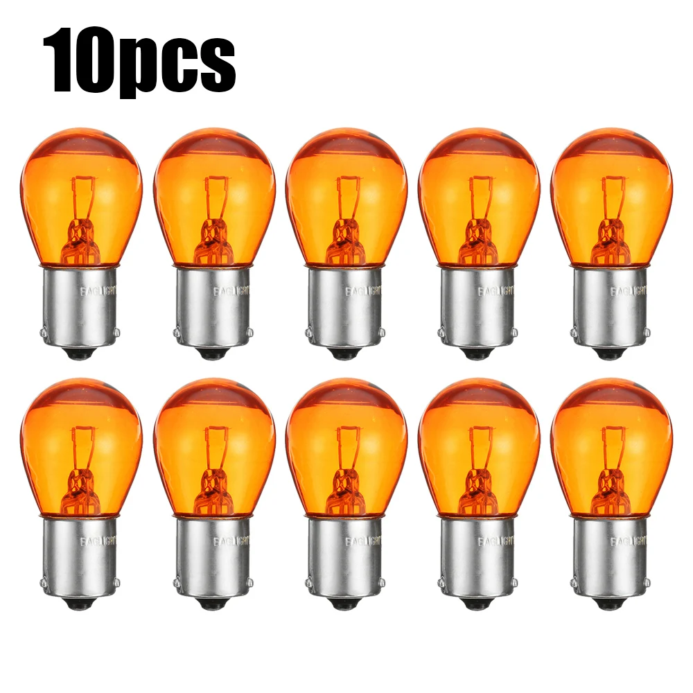 

1/5/10pcs DC12V Amber Yellow Halogen Lamp Car Indicator Light Brake Reverse Lamp Parking Light LED Bulbs 1156 BAU15S PY21W