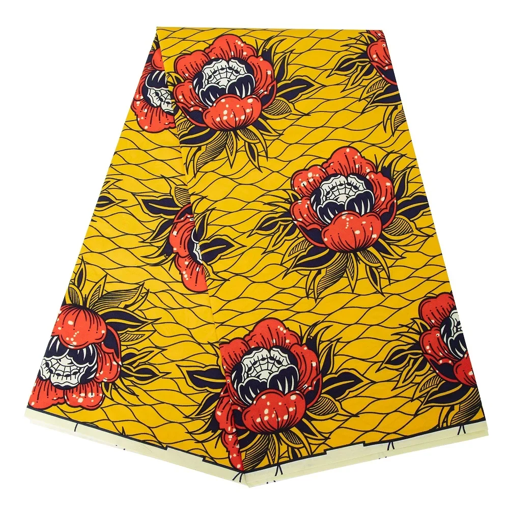 BatikNest-XWY Store 100% Polyester African Traditional Style Wax Batik Floral Fabric Ankara Batik Cloth Material DIY for Sewing