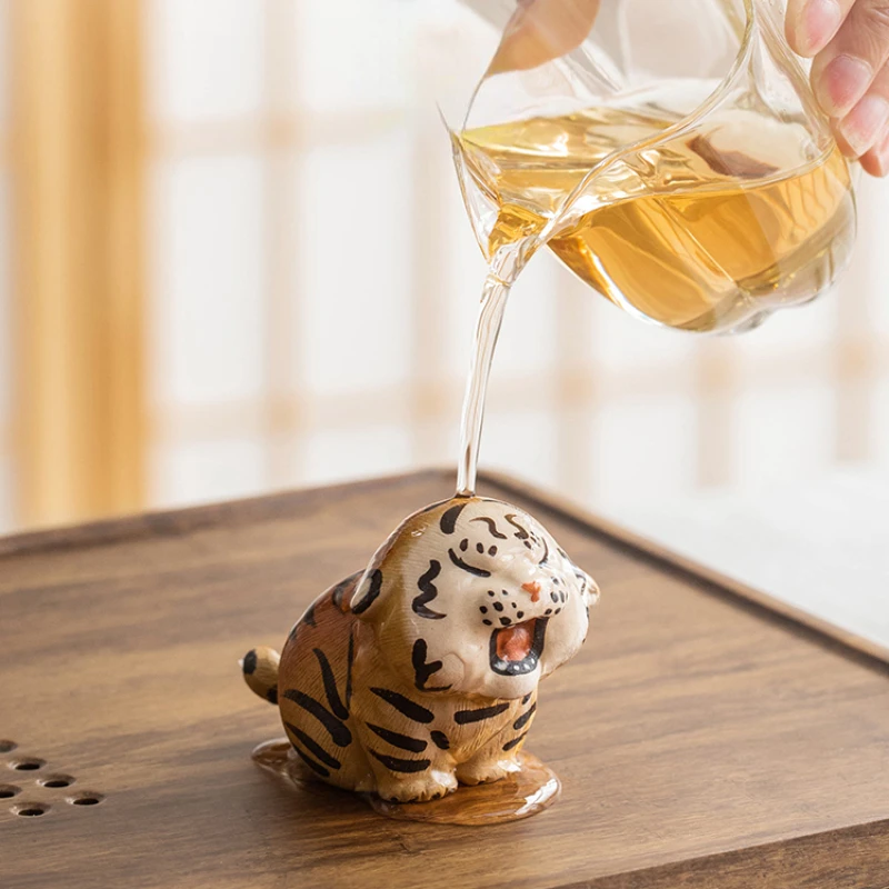 Cute Tiger Alabaster Tea Pet Boutique Can Keep Tea Tray Decorations Desktop Decorative Ornaments