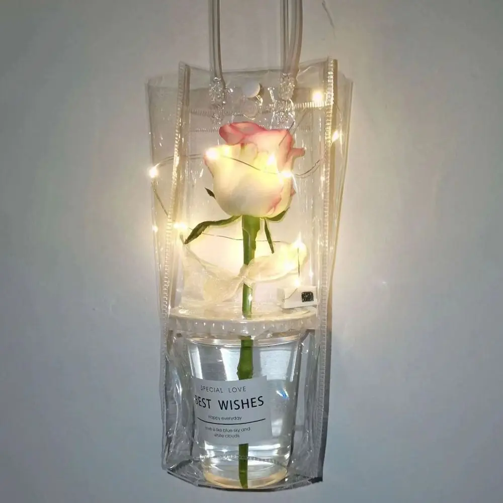 Convenient Transparent PVC Handbag Large Capacity Multi-purpose Gift Bag Plastic Gift Jelly Bag Daily Matching image 5