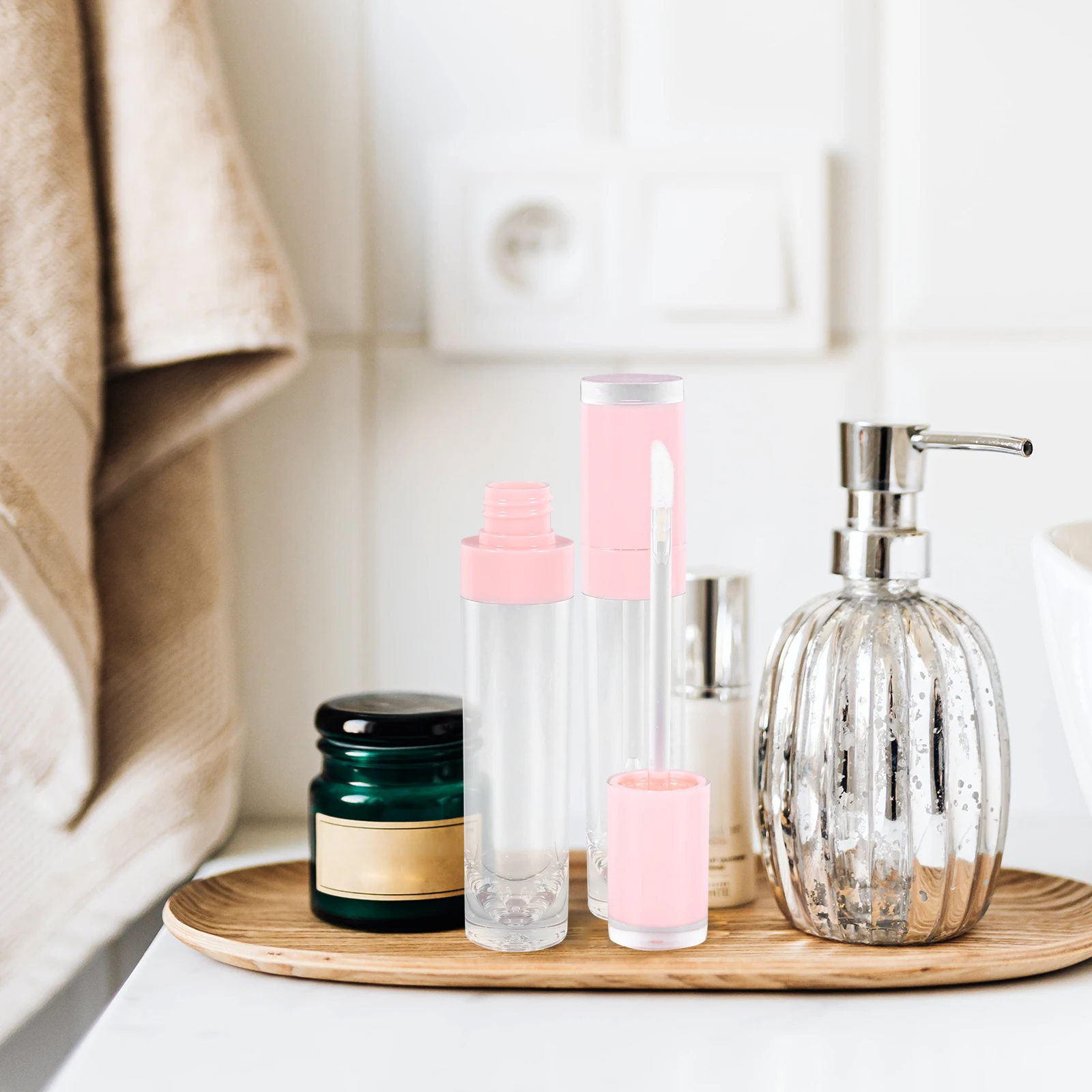 

4 Pcs Empty Tube of Lip Gloss Clear DIY Tubes Bottles Small Dispenser Lipstick Plastic