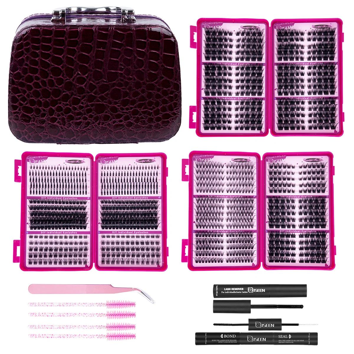 DIY Lash Clusters Kit Individual Lash Extensions Wispy Eyelash with Lash Bond and Seal Halloween Christmas Gift Makup