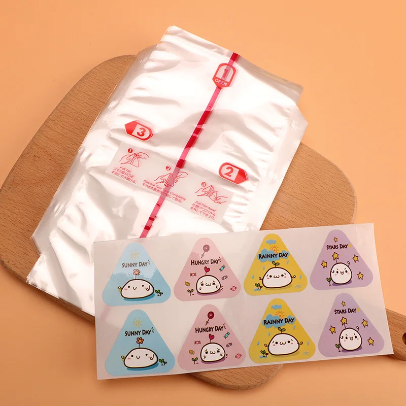 Double layers 100pcs Japanese Style Triangle Rice Ball Packing Bag Seaweed Gift Bag Sushi Making Tools Bento Accessories