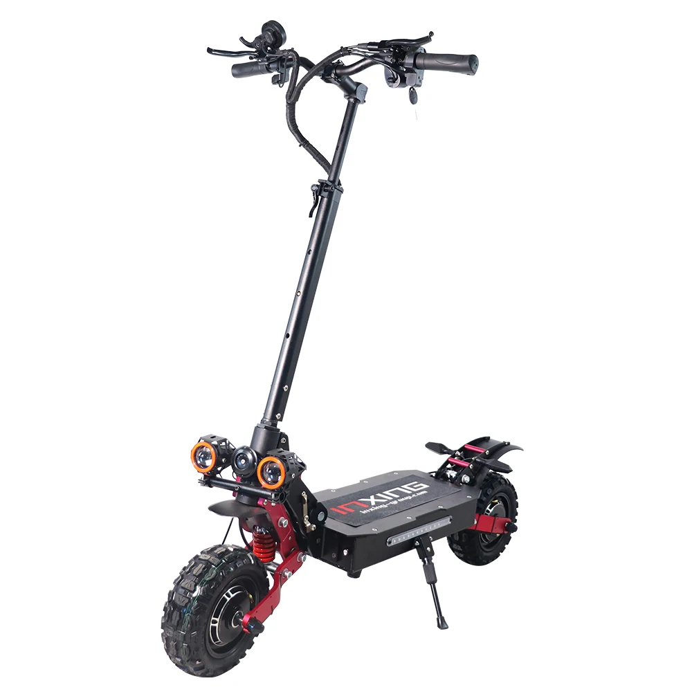 

EU Warehouse Dual Brushless Motor 5600W 60V 11inch Fat Tire Foldable Single Spring Front Rear Oil Brake Electric Scooters