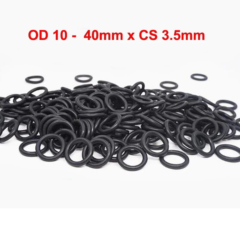 OD 10-40mm CS 3.5mm NBR Nitrile Rubber O Ring, Oil Resistant O-Ring Sealing Gasket for Hydraulic Pumps Valves