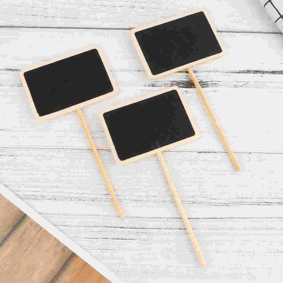 20pcs Wooden Mini Blackboard Toppers Message Board Creative Mini Message Board Signs Mini Blackboard Signs Flowers and Plants