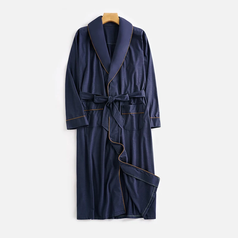 الرجال ملابس خاصة بلون بسيط مشروط التلبيب رداء حجم كبير 4Xl Bathrobe بنين فضفاض ملابس المنزل غير رسمية ملابس النوم