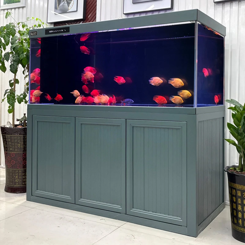 

New enhanced filtration fish tank, large self circulation landscaping, full set of glass bottom filter tank customization