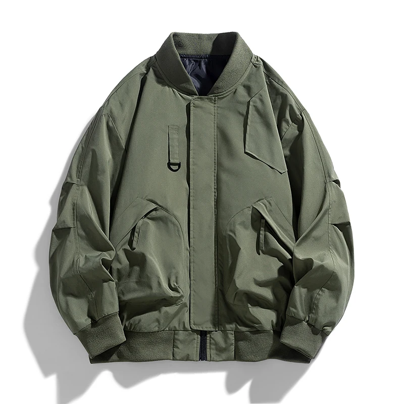 Autumn Plus Size Jacket Men\'s Pocket Loose Fashion Brand Coat 130kg 8XL Bomber Jacket Men Workwear Cargo Jacket Outwear