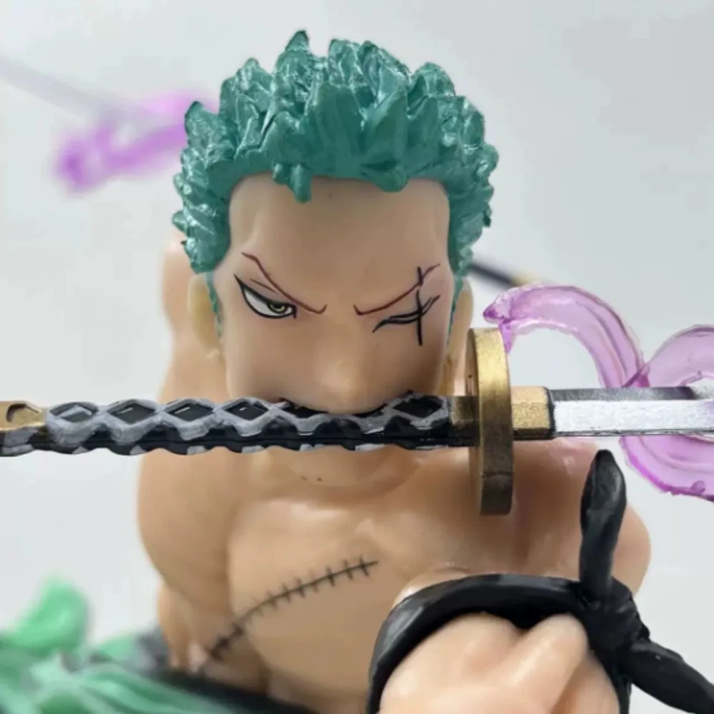 โมเดลวันพีซ ซีรีส์สามพันโลก โซลอน สามมีด ฟลอว์ ดับเบิ้ลเฮด คาร์วิ่ง ไทด์เพลย์ แบบพกพาและตั้งโต๊ะ