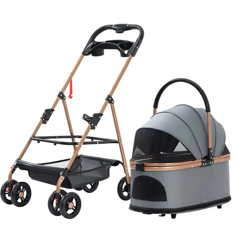 3-in-1-folding-pet-stroller-detachable-carrier-easy-lock-canopy-30lbs-for-medium-dogs-small-dogs-cats