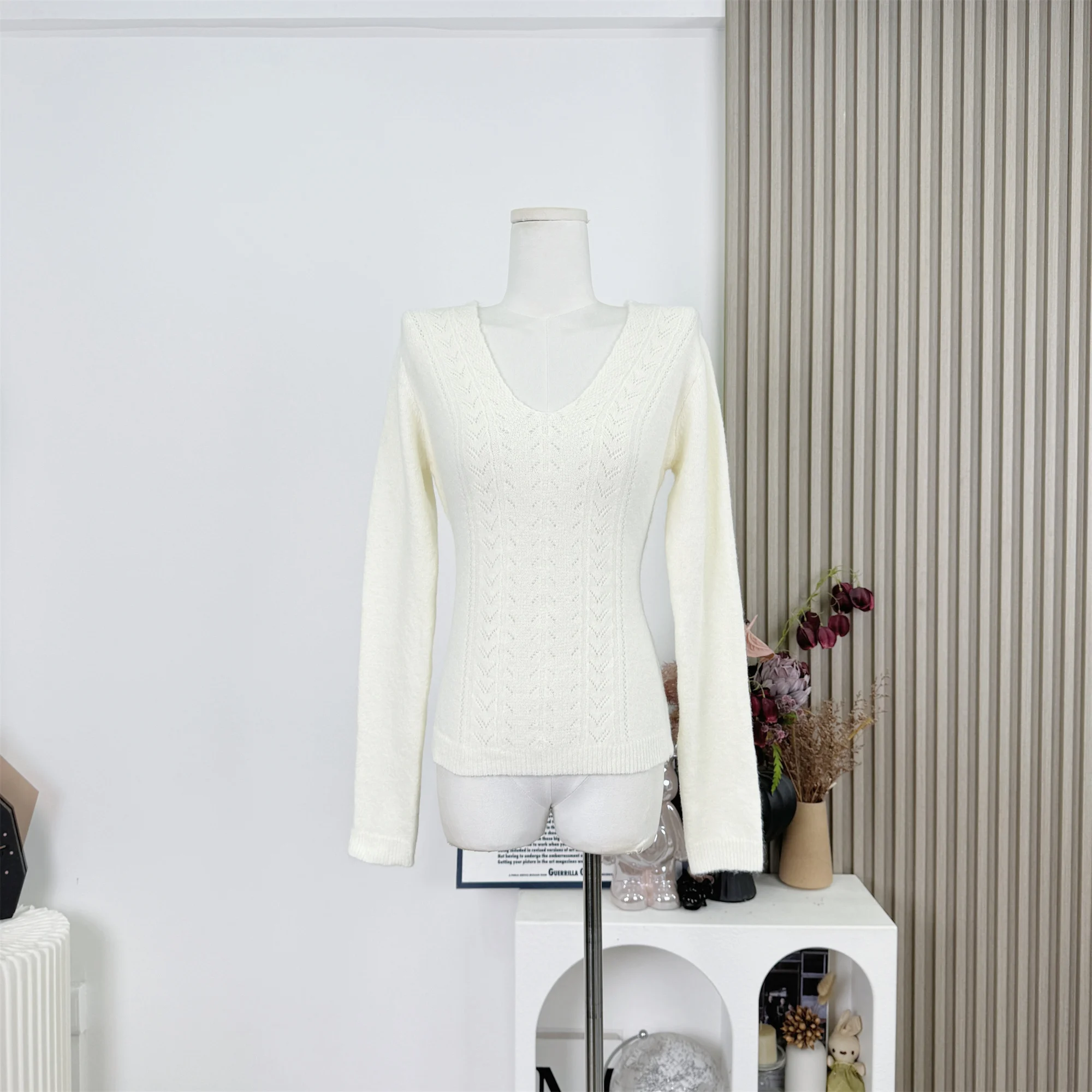 

Модный простой вязаный шерстяной свитер с v-образным вырезом и длинными рукавами, женские мягкие пуловеры, осенне-зимние базовые топы F388