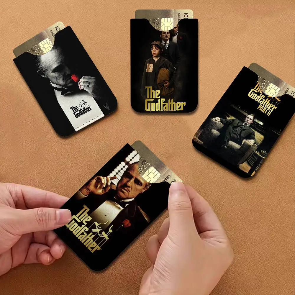 Classic Movie The Godfather Lightweight Leather Card Holder Palm Pattern Protective Cover for Bus Card ID Card Compact Size