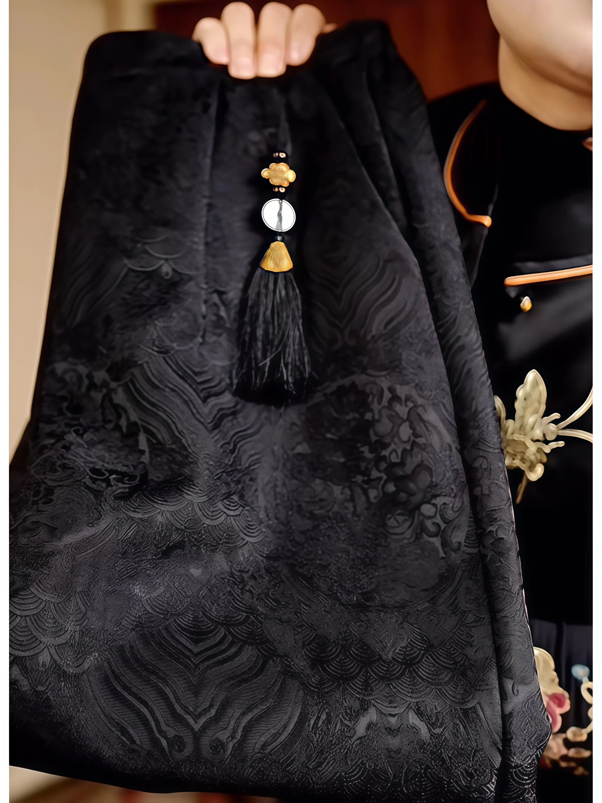 

Fce Lined Wide Leg Straight Cut Trousers Women's Winter Faion High Waist Floral Embroidery Design Casual Comfortable Pants