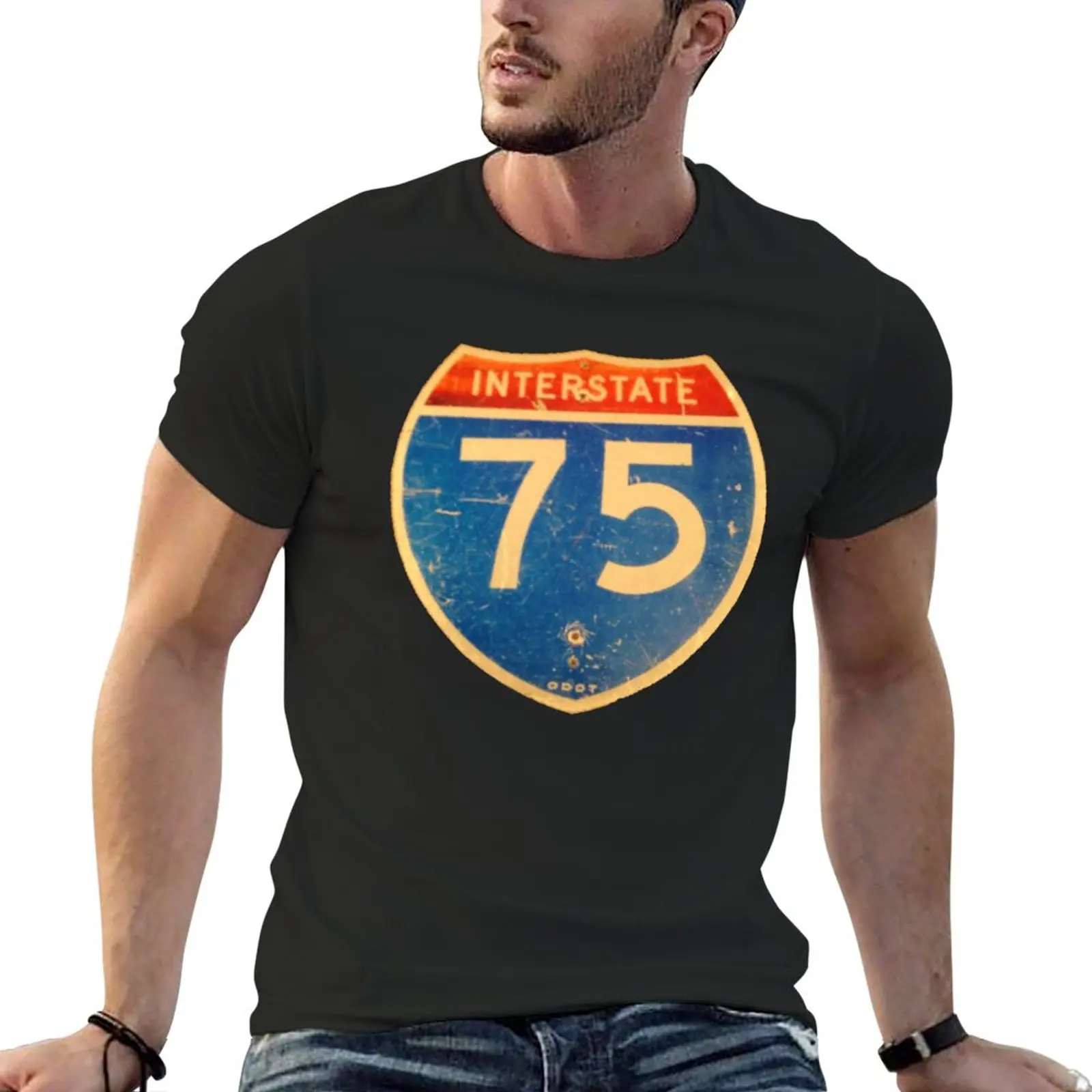 

Ohio Interstate 75 (I75 or I-75) Sign T-Shirt tees oversizeds mens vintage t shirts