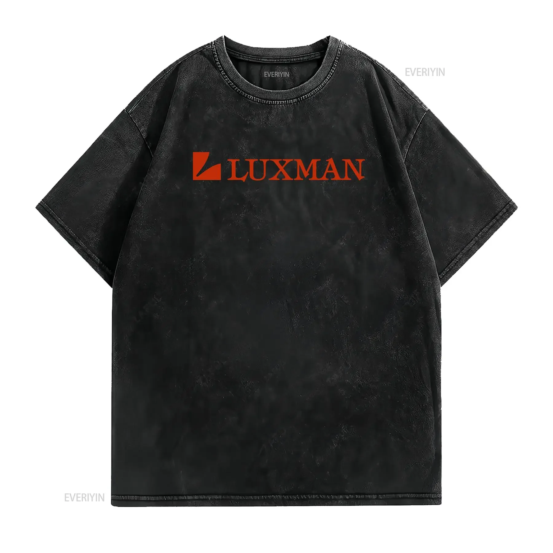 Luxman Stereo Components logo T Shirt USA vintage Washed Casual Versatile fashion Slightly Comfortable streetwear graphic