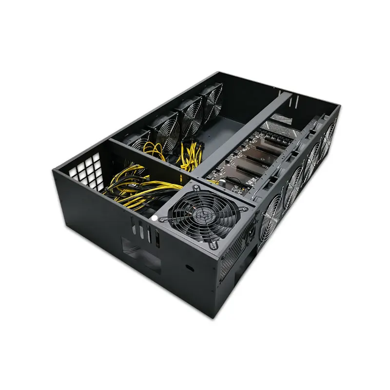 

High Quality B75 Motherboard Gpu Case 8G RAM 128G SSD Server Gpu Case With 8 Gpu Motherboard 2000W Power Supply