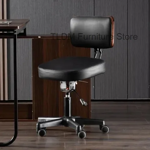 Adjustable Height Office Chair with PU Leather Seat and Backrest, 360 - Degree Swivel, Five - wheel Base