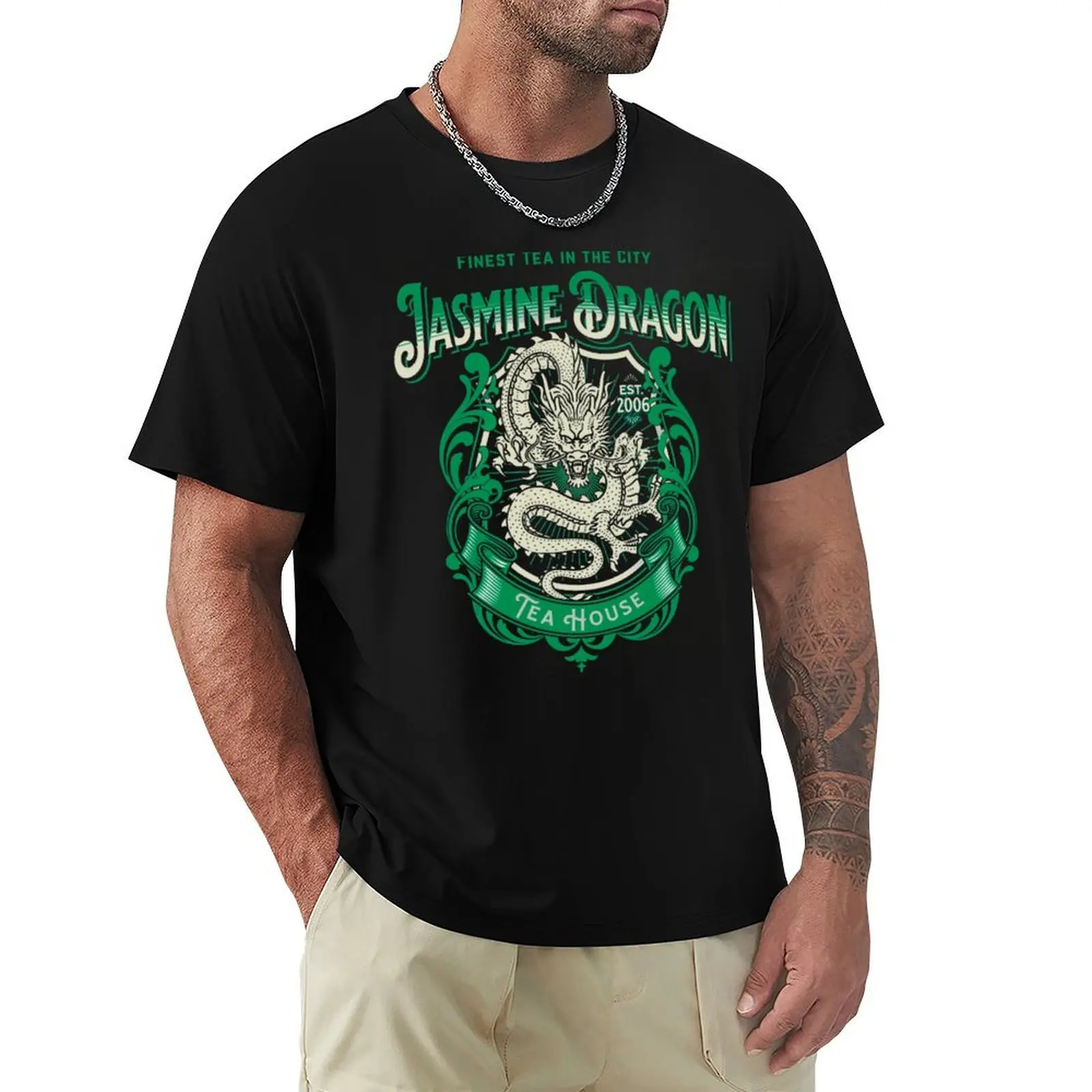 Jasmine Dragon Tea House T-Shirt man t shirts for men T-Shirt