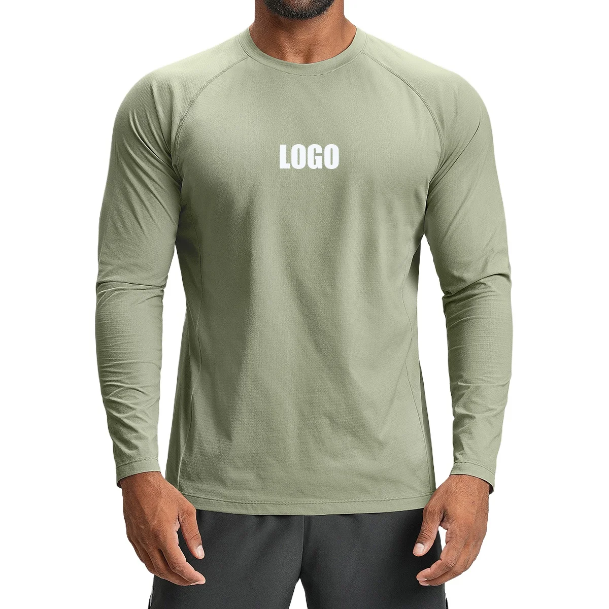 Pers LOGO Custom Men's Quick-Drying Breathable Skin-friendly Sports Fitness T-Shirt Casual Outdoor Hiking Fitness Long Sleeves