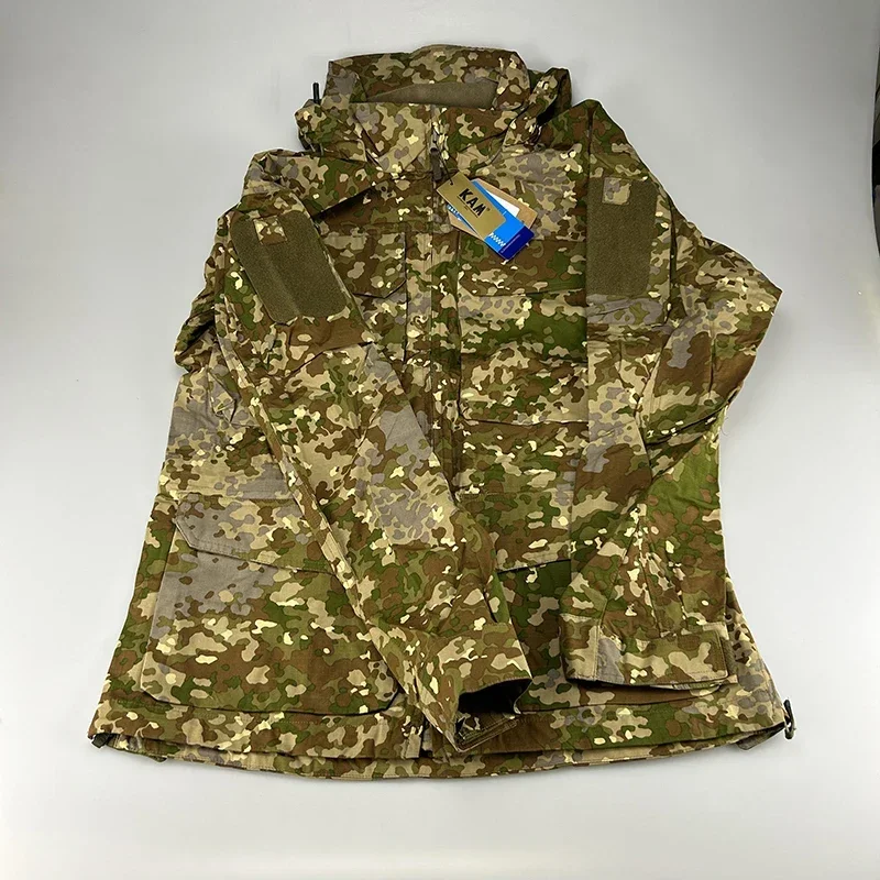 New Men's M2 Medium-Long Style German Camouflage Uniform Tactical Windbreaker Work Jacket Multitarn Flecktarn