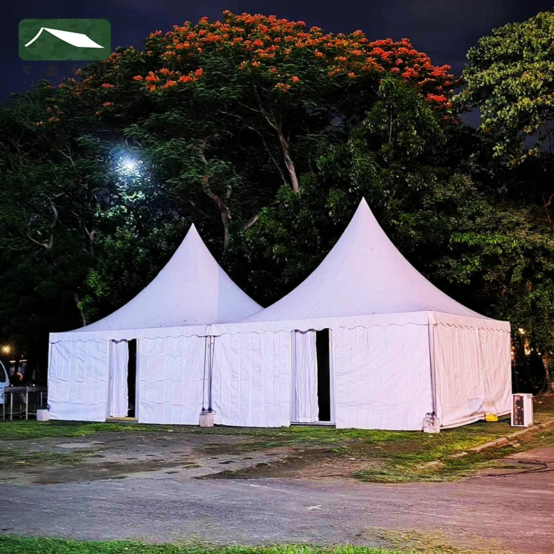 Big Outdoor Wedding Party Pagoda Tent Canopy with Glass Wall Economical Trade Show Tent