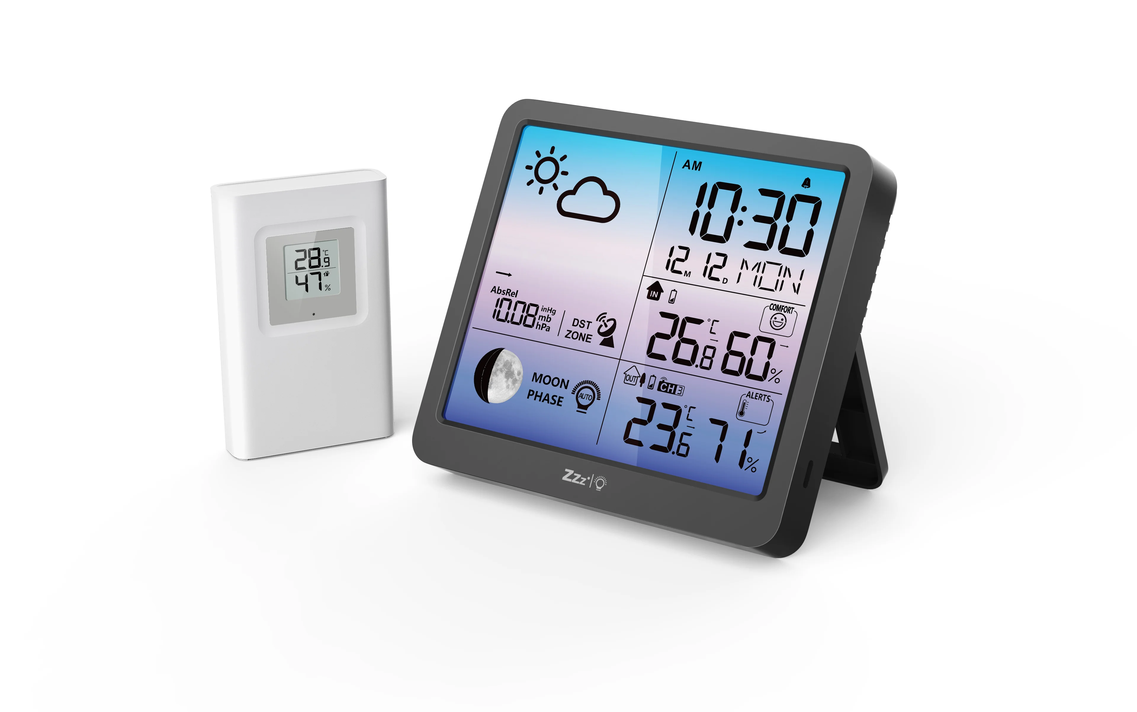 Picture 5: Wireless Weather Station Clock with Outdoor Sensor, Digital LCD Display Thermo-hygrometer Weather Station Clock