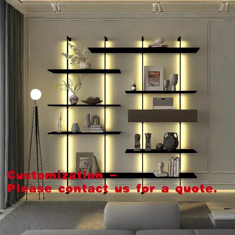 

Напольный стеллаж для хранения на заказ, для дома, для гостиной, настенный органайзер, для стены рядом с диваном, для офиса, для фоновой стены, многофункциональный