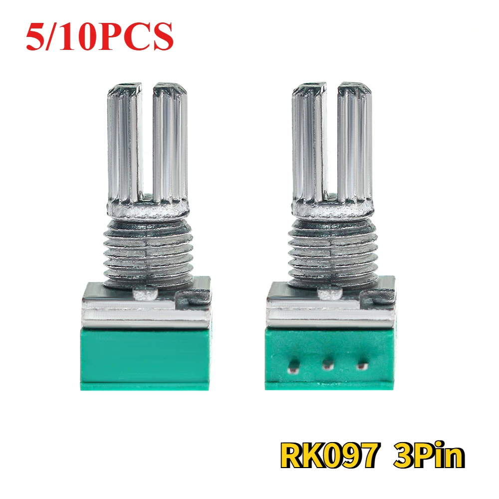 5/10PCS RK097 RK097N Potentiometer Industrial Switches B1K 5K 10K 20K 50K 100K 500K Switch Audio15mm 3Pin Amplifier Sealing