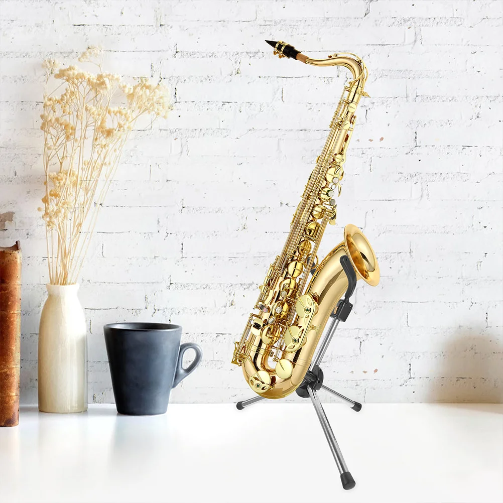 

1Pcs Foldable Saxophone Stand Portable Adjustable Backrest Tripod Holder for Alto Tenor Saxophone Stable Anti-Slip Support